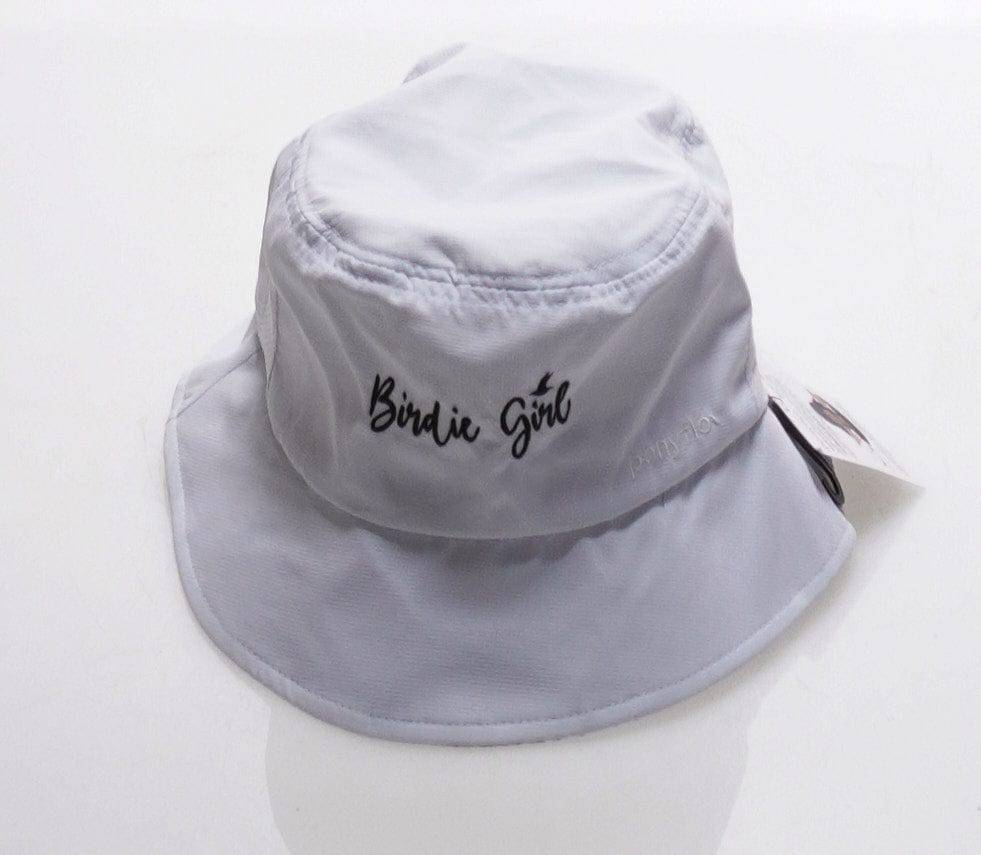 Skorzie White Birdie Girl Bucket Hat With Ponytail
