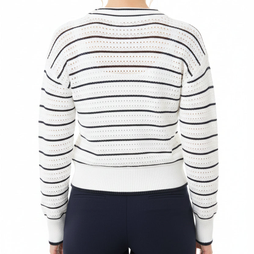 Varley Antonia Relaxed Cardigan - White/Blue Nights - X-Small - Skorzie