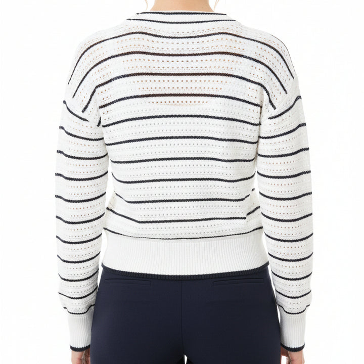 Varley Antonia Relaxed Cardigan - White/Blue Nights - X-Small - Skorzie