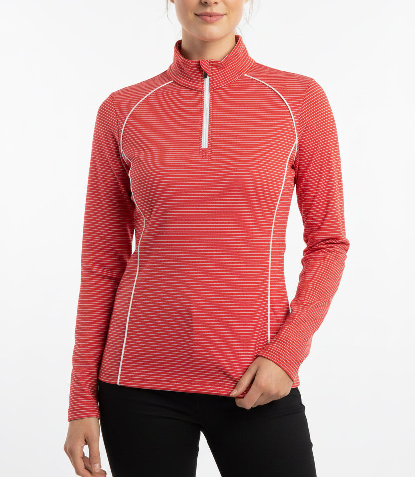 Johnnie-O Women's Golf L/S Polo Jasmine (w/logo) Raspberry Wine Size L