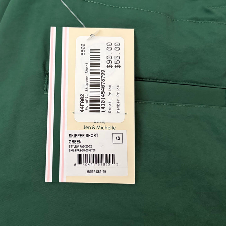 Fore All Women's Short Skipper (6") Green