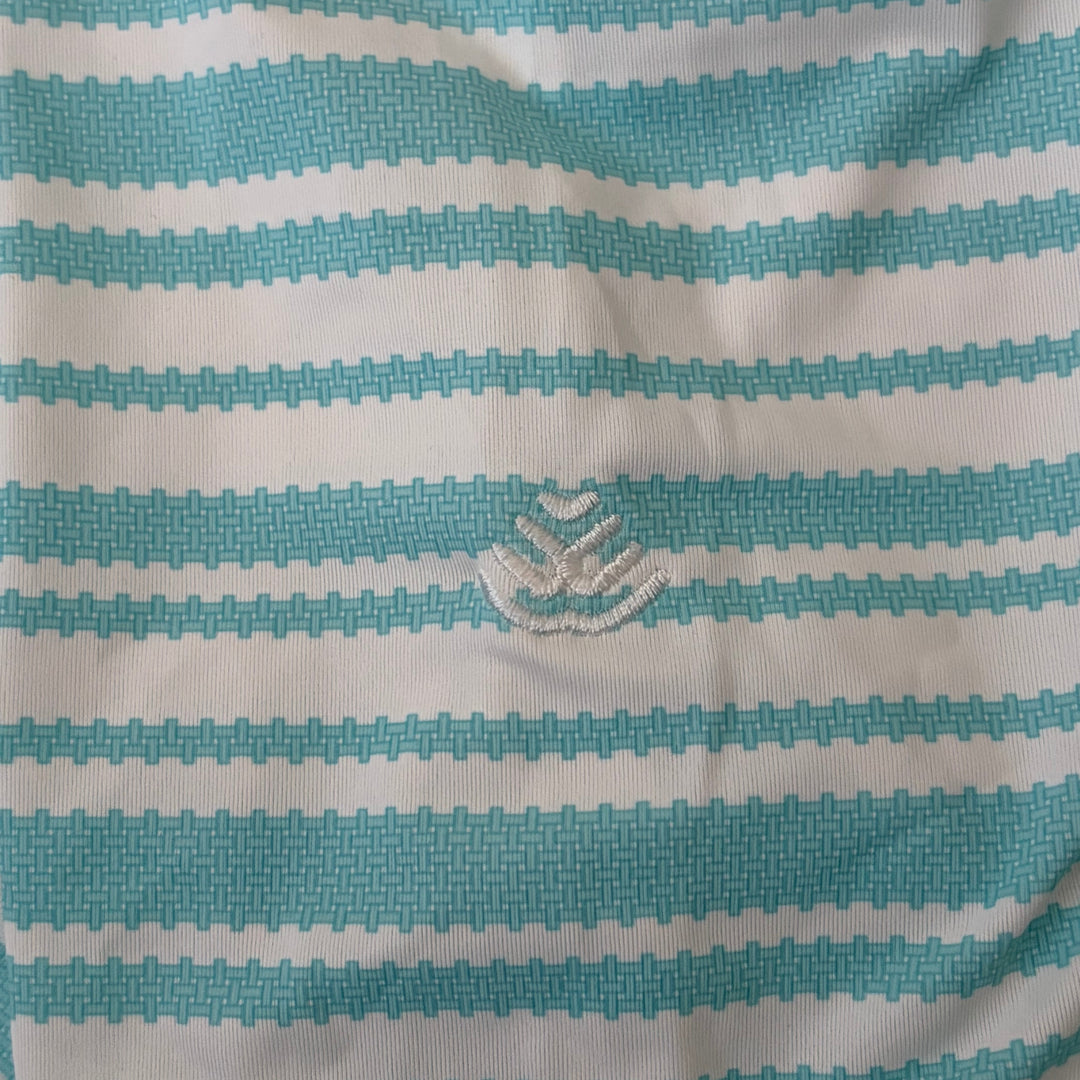 Peter Millar Women's Golf Top Basketweave Print (w/logo) Celeste Size L