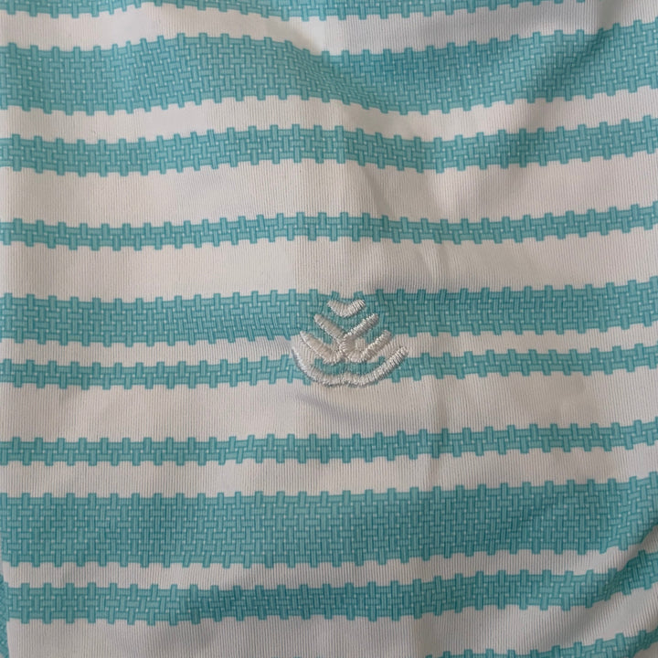Peter Millar Women's Golf Top Basketweave Print (w/logo) Celeste Size L