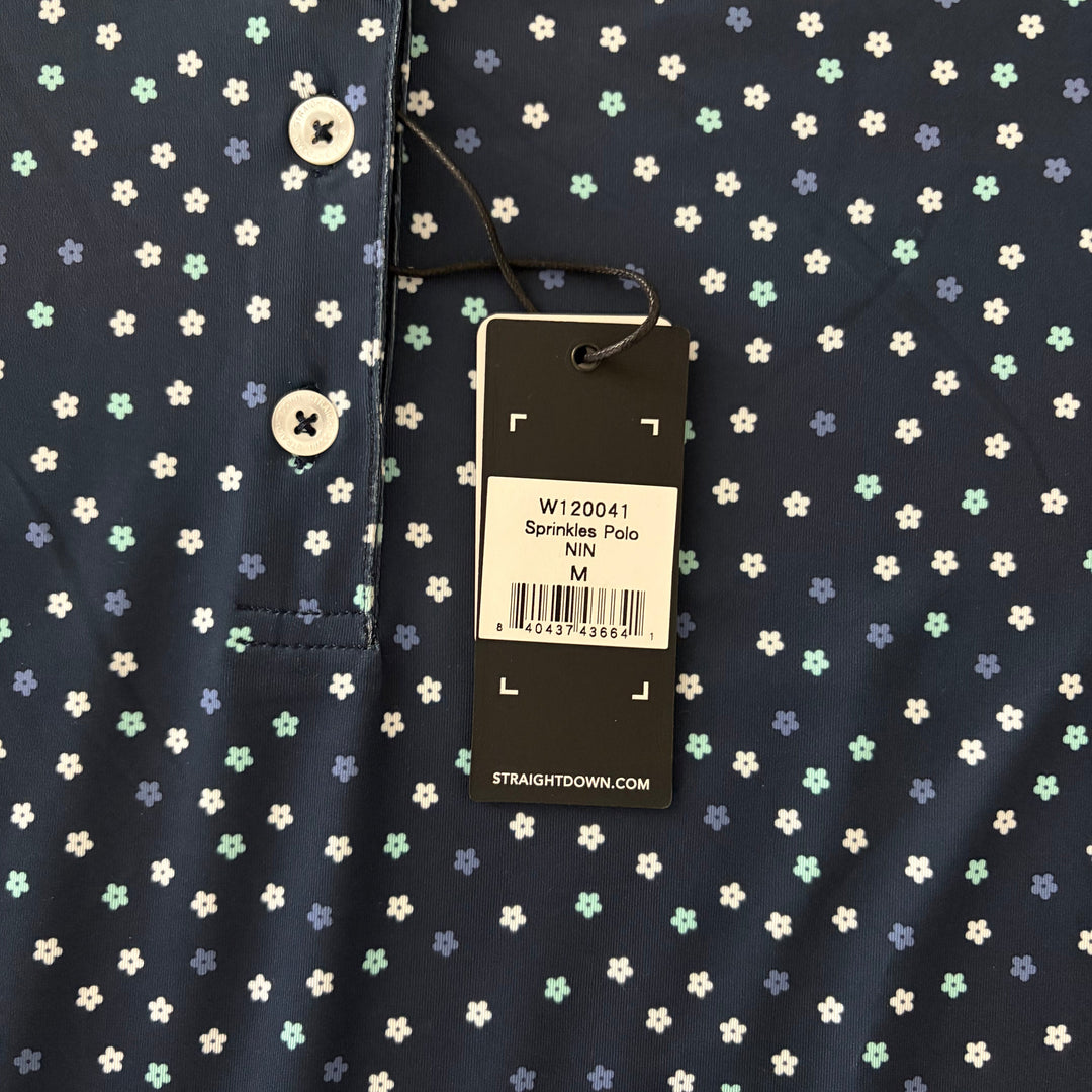 Straight Down Women's Golf Polo Sprinkles New Indigo Size M