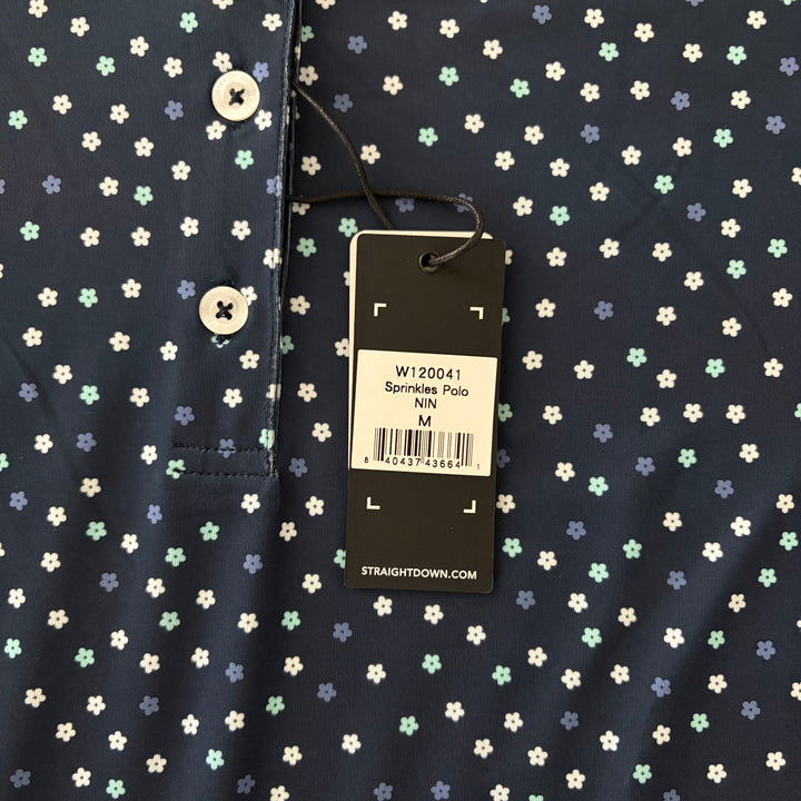 Straight Down Women's Golf Polo Sprinkles New Indigo Size M