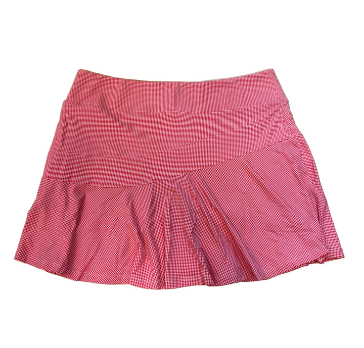 IBKUL Womens Mini Check Flounce Skort 18" - Red