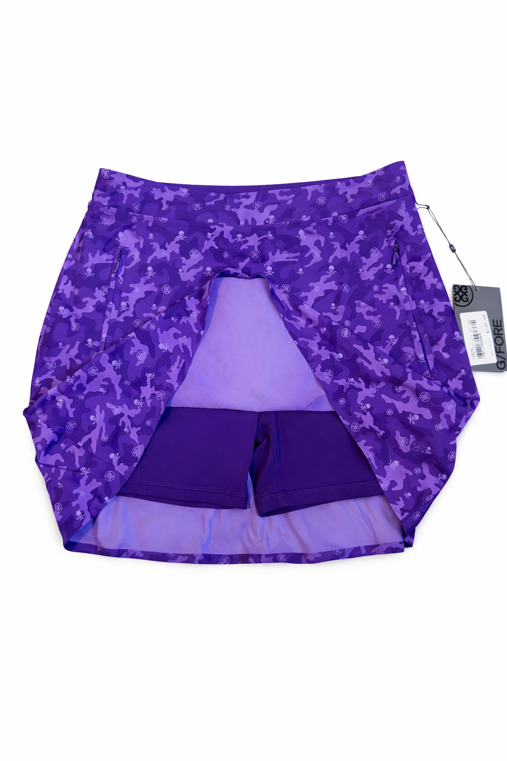 G/FORE Silky Tech Nylon A-Line Skort (16") -Mulberry Purple Camo - Skorzie