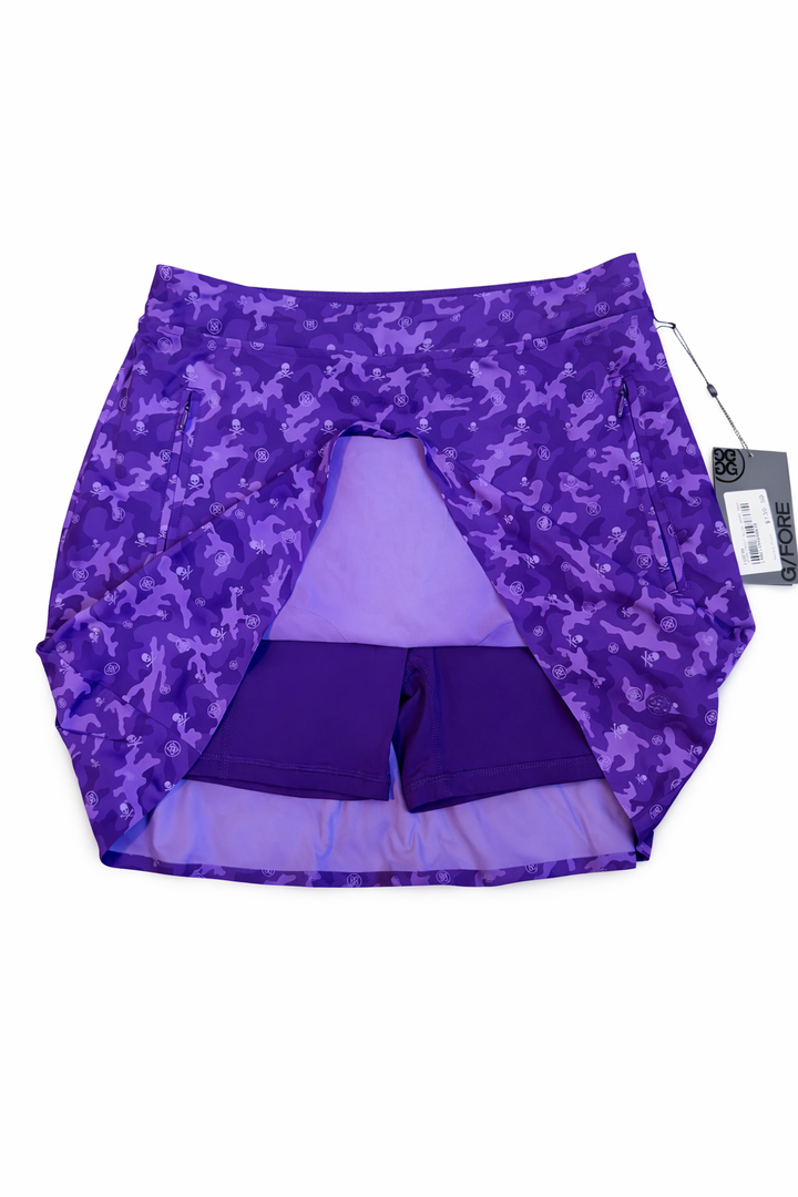 G/FORE Silky Tech Nylon A-Line Skort (16") -Mulberry Purple Camo - Skorzie
