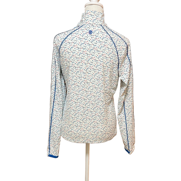 G/FORE Silky Tech L/S 1/4 Zip (w/ logo) - Snow/Poppy - Skorzie