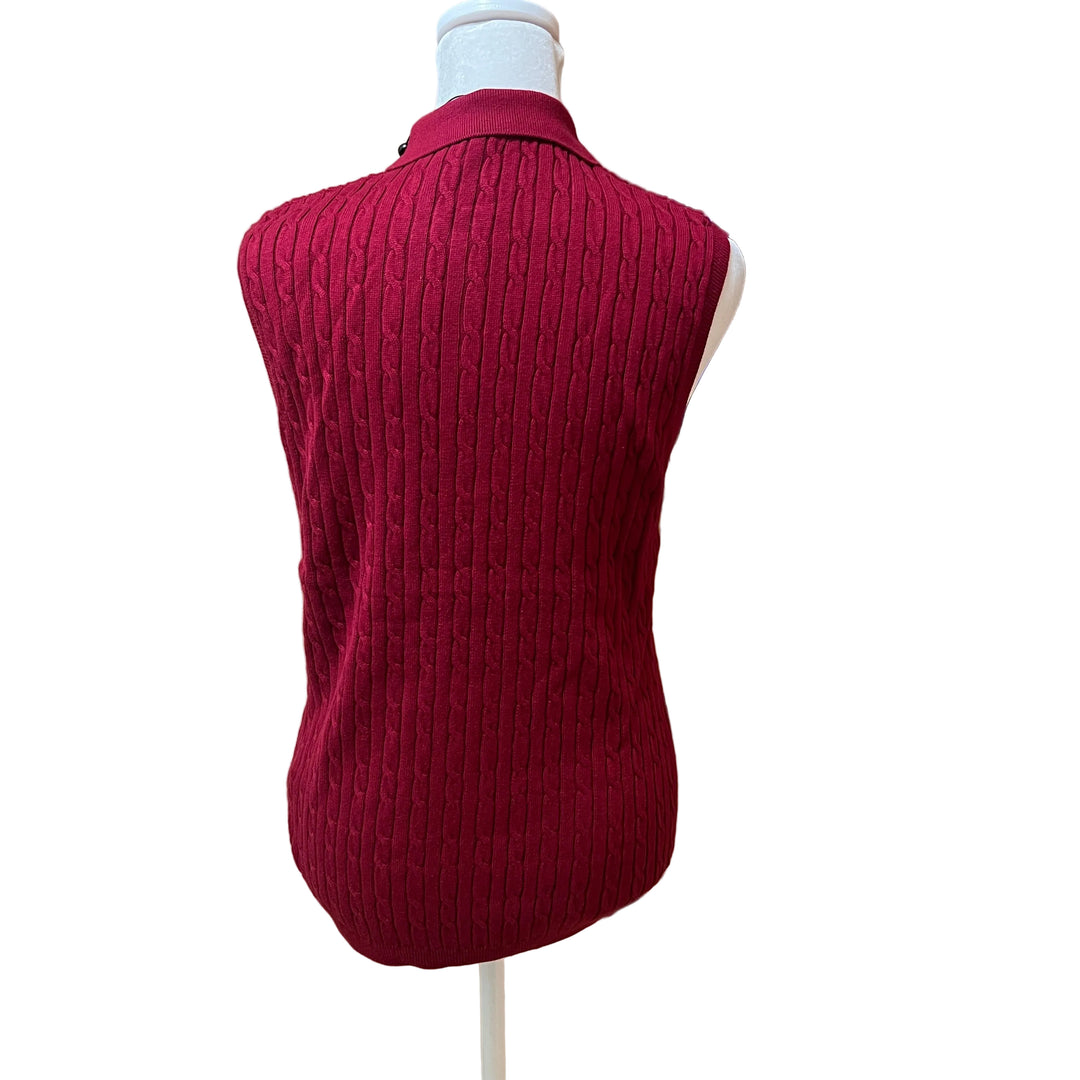 Daily Sports Madelene Veronica Cable Knit SL Polo - Winery - Skorzie