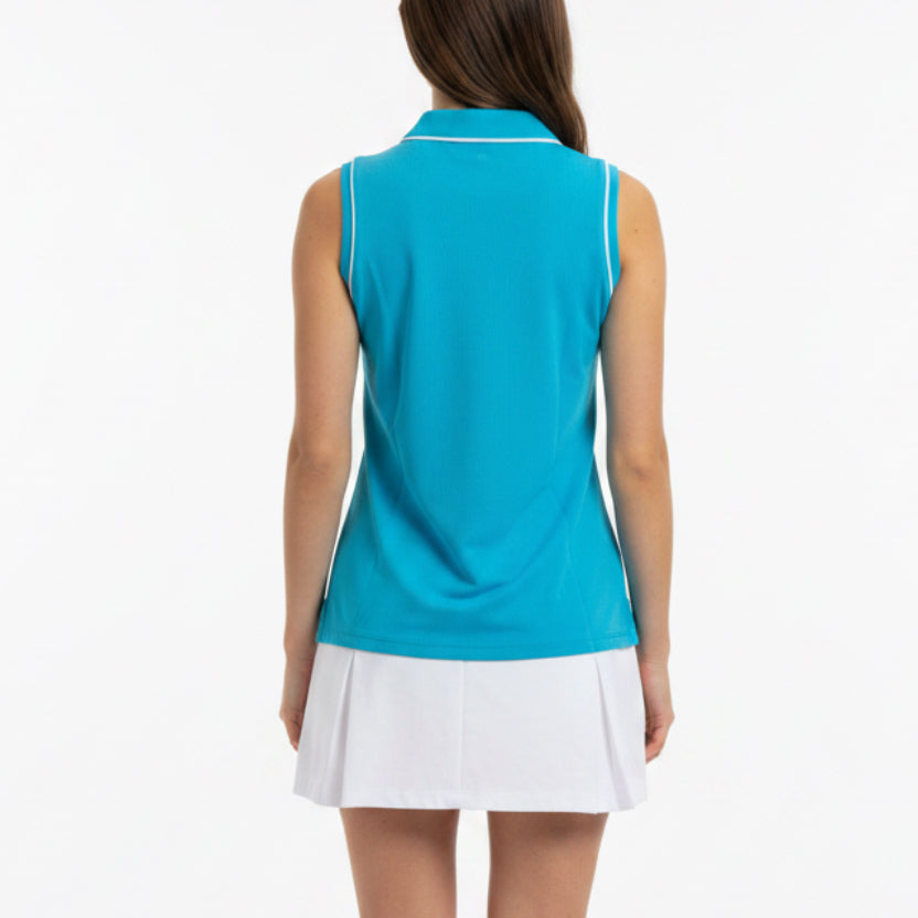 Original Penguin Women's Golf Polo Veronica Performance S/L Aquarius Size S