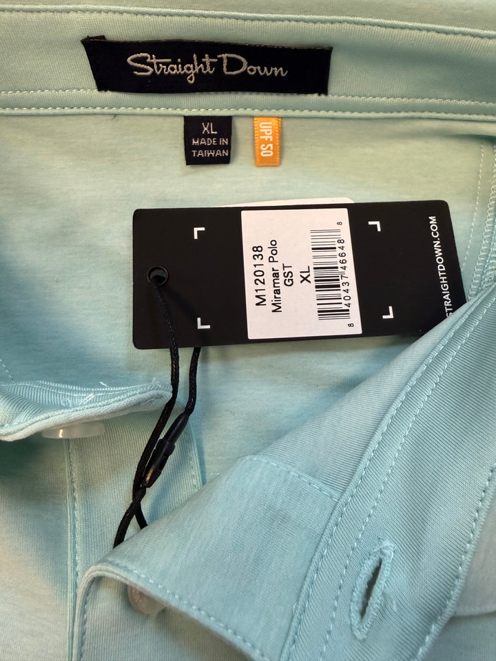 Straight Down Miramar Polo (w/ logo) - Green Stone - XL