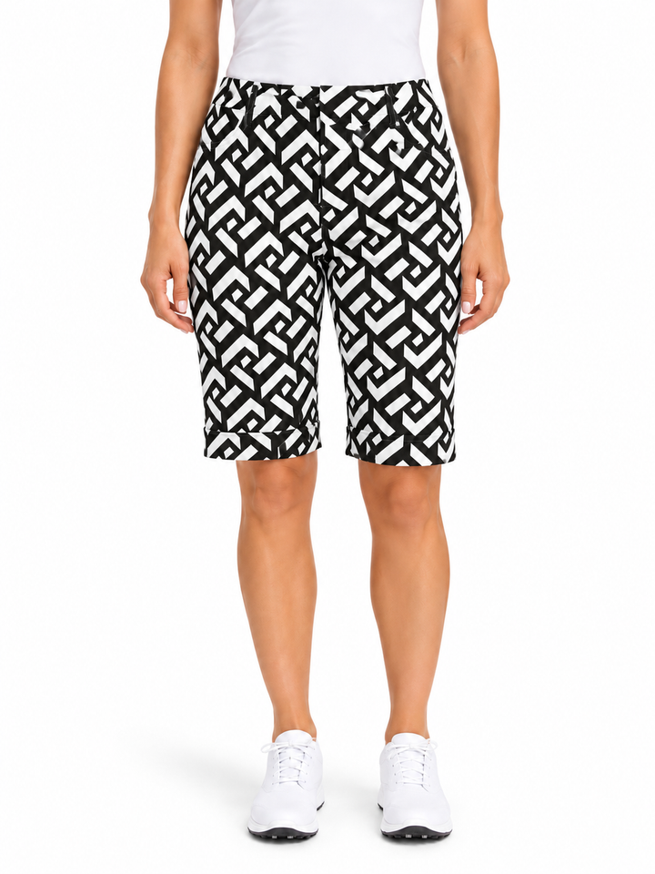 Insight Geo Maze Print Golf Shorts - White/Black