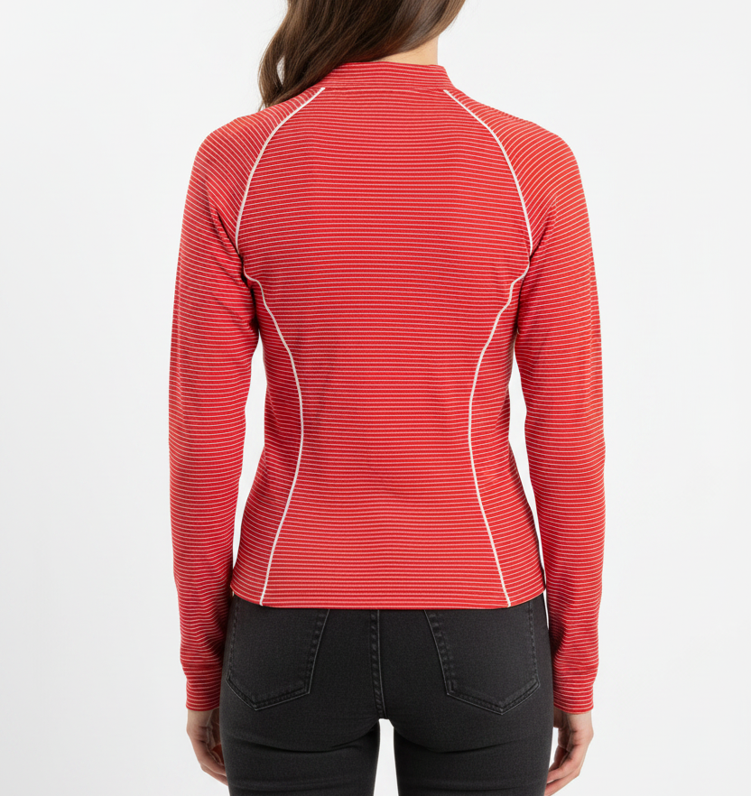 Johnnie-O Women's Golf L/S Polo Jasmine (w/logo) Raspberry Wine Size L