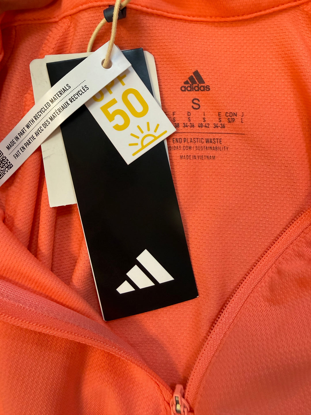 Adidas Ladies Golf Quarter Zip (w/ logo) - Orange - Small