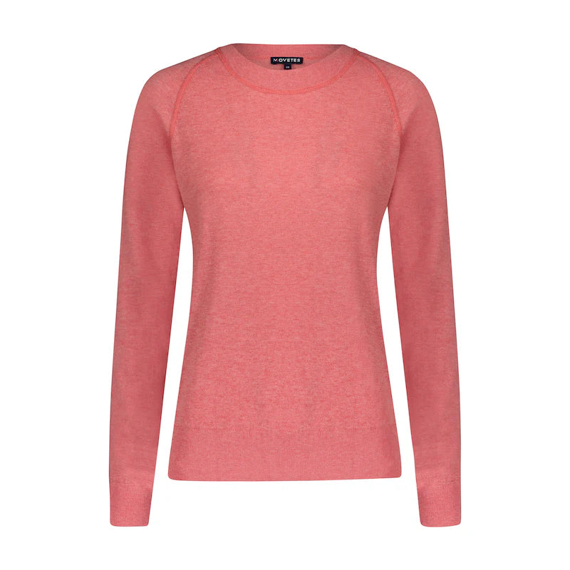 Movetes Restore Crewneck Sweater - Pastel Red