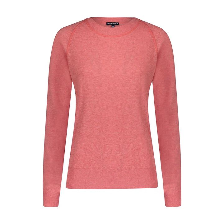 Movetes Restore Crewneck Sweater - Pastel Red