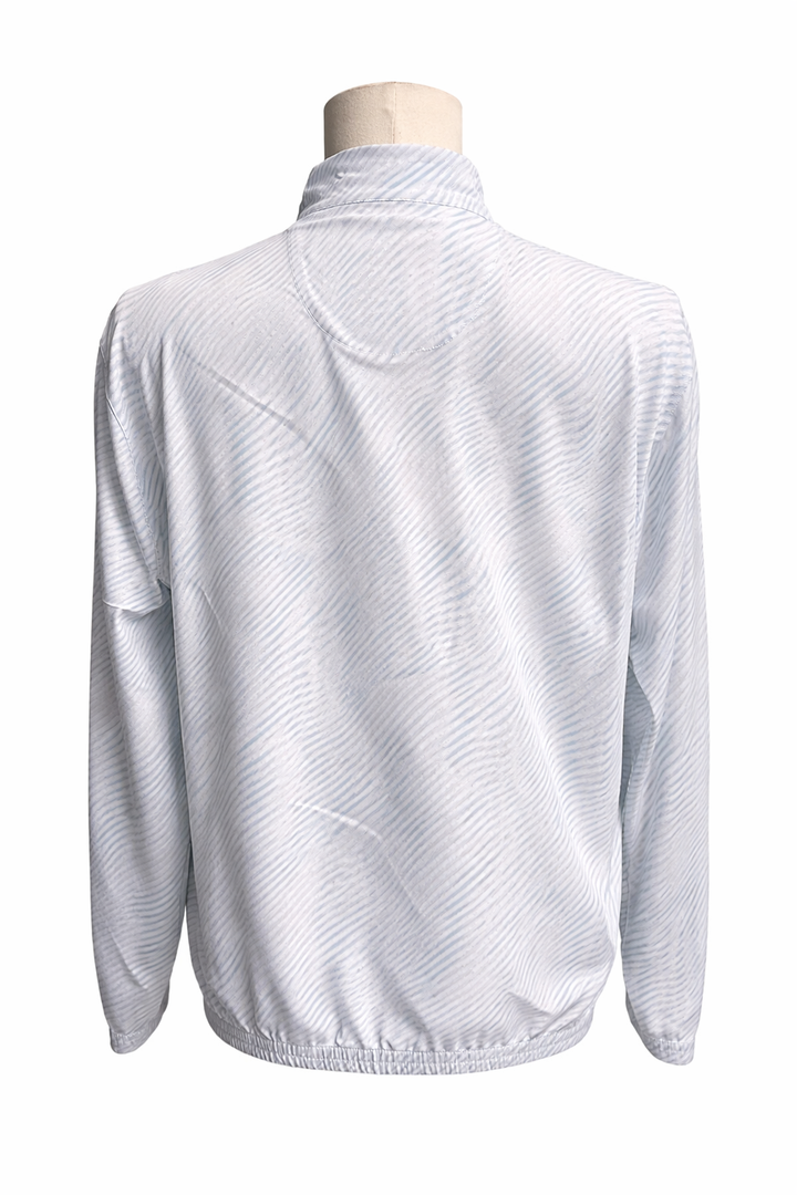 Penguin Stripes Quarter Zip Pullover - White - Medium - Skorzie