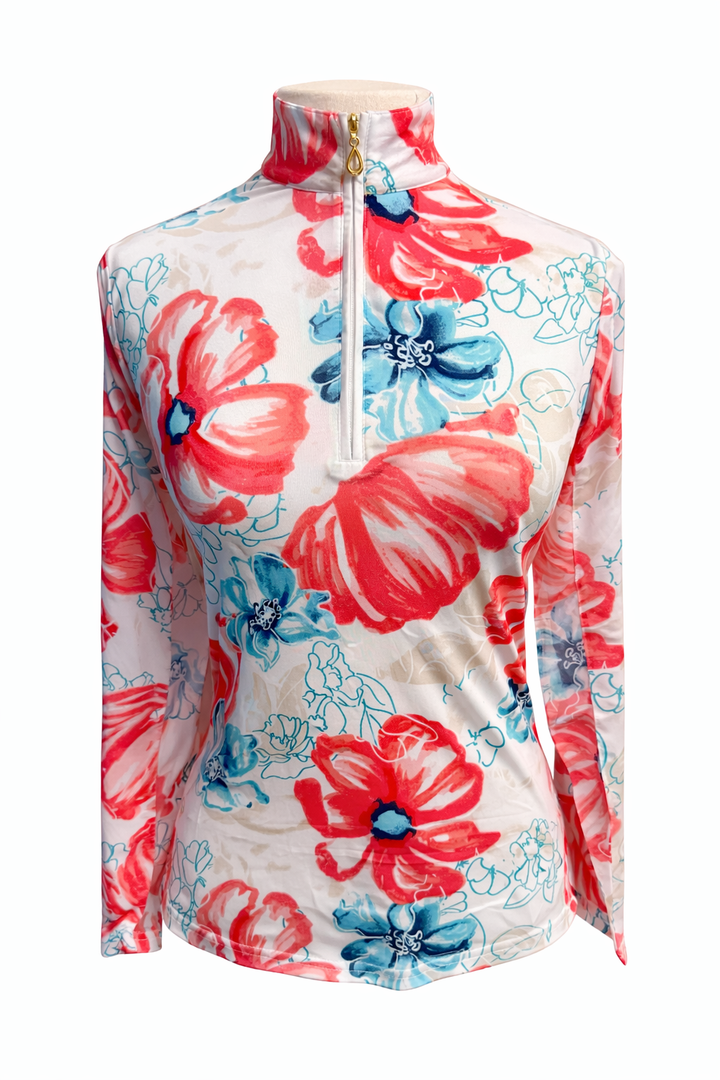 SanSoleil SOLCOOL PRINT MOCK -  GARDEN PARTY PINK - Skorzie