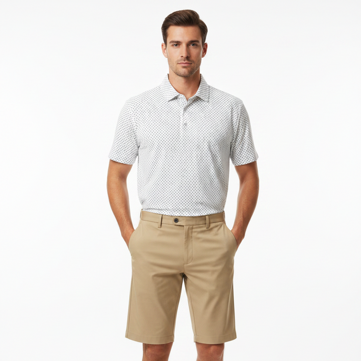 G/FORE Men's Polo Pima Chalk/Onyx Size M