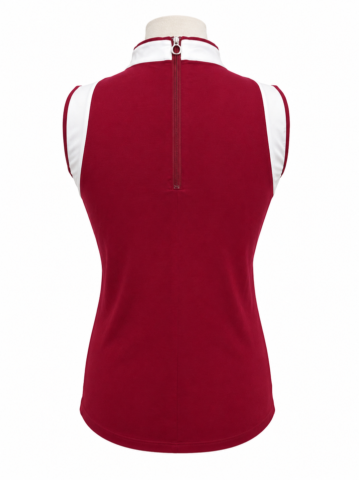 Kinona Knock Down Sleeveless Golf Top - Bordeaux Red