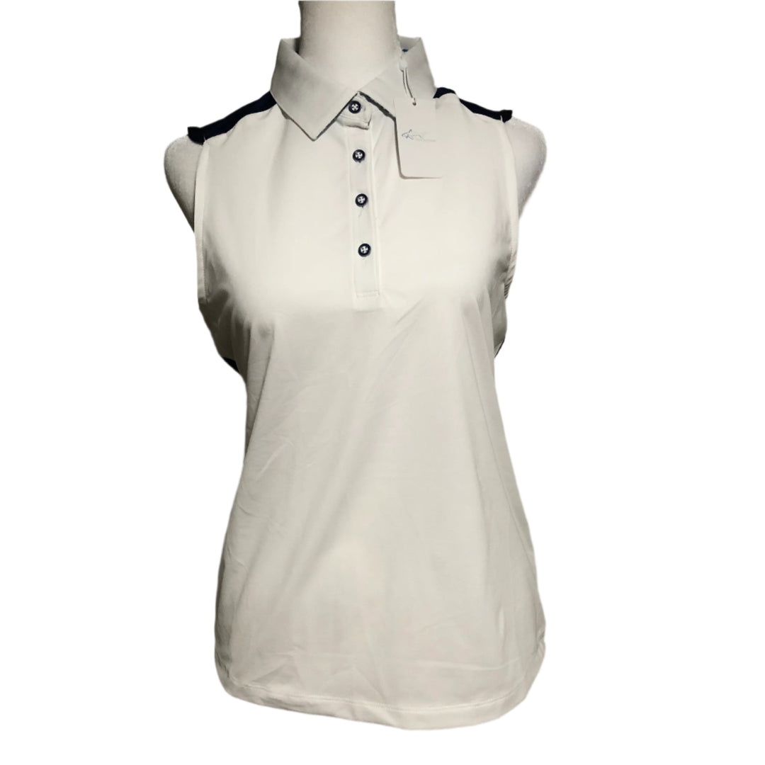 Greg Norman Princeton Sleeveless Polo - White - Medium - Skorzie