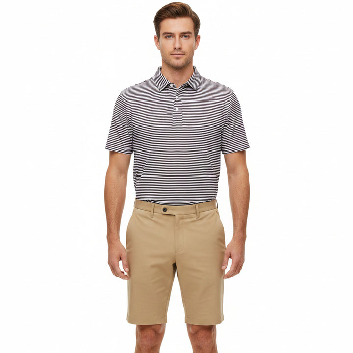 G/FORE Men's Polo All Play Stripe Stretch Knit Dark Plum Size M