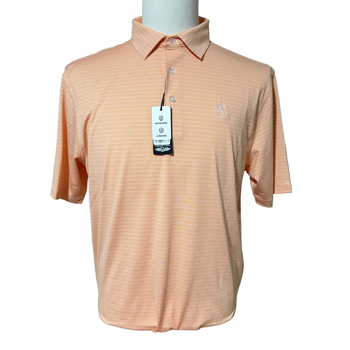 Straight Down Dundee Stripe Polo (w/logo) - Citrus - Medium - Skorzie