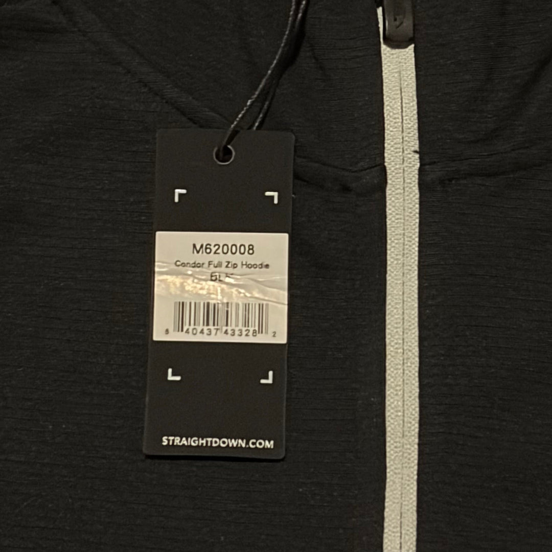 Straight Down Men's Golf Hoodie Condor Full Zip Black Size L