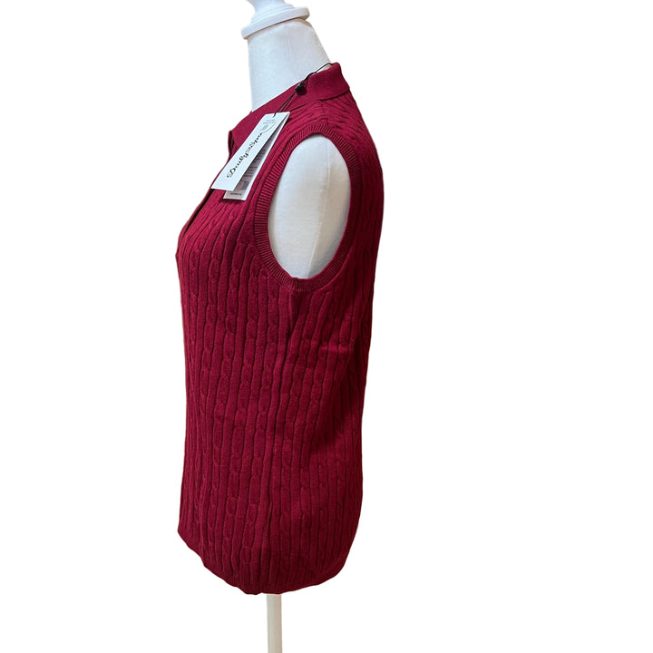 Daily Sports Madelene Veronica Cable Knit SL Polo - Winery - Skorzie