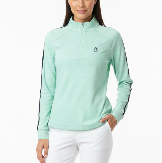 Johnnie-O Women's Golf Quarter Zip Sloane Performance Pullover (w/ logo) Grayed Jade