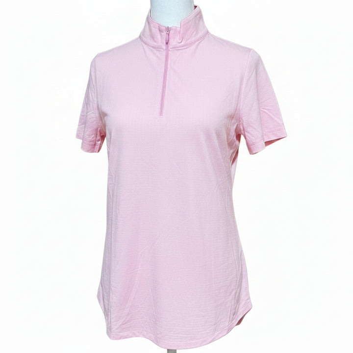 IBKUL Short Sleeve Mock Neck Top - Candy Pink - Small - Skorzie