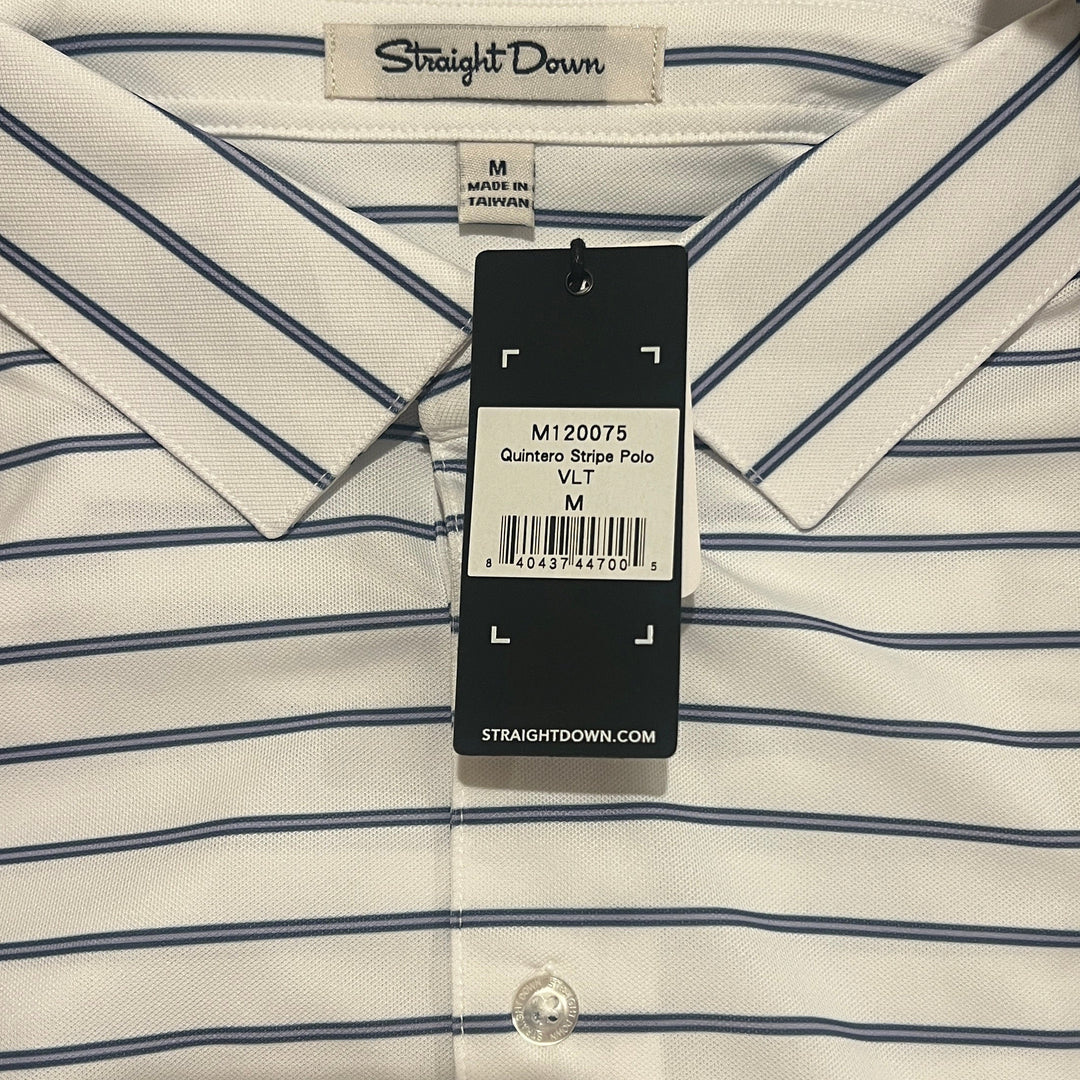 Straight Down Men's Golf Polo Quintero Stripe Violet Size M