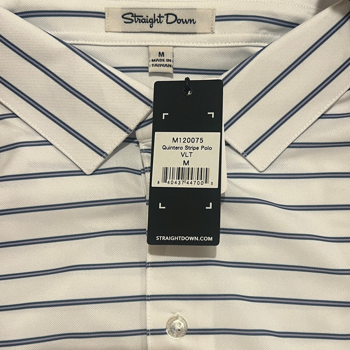 Straight Down Men's Golf Polo Quintero Stripe Violet Size M