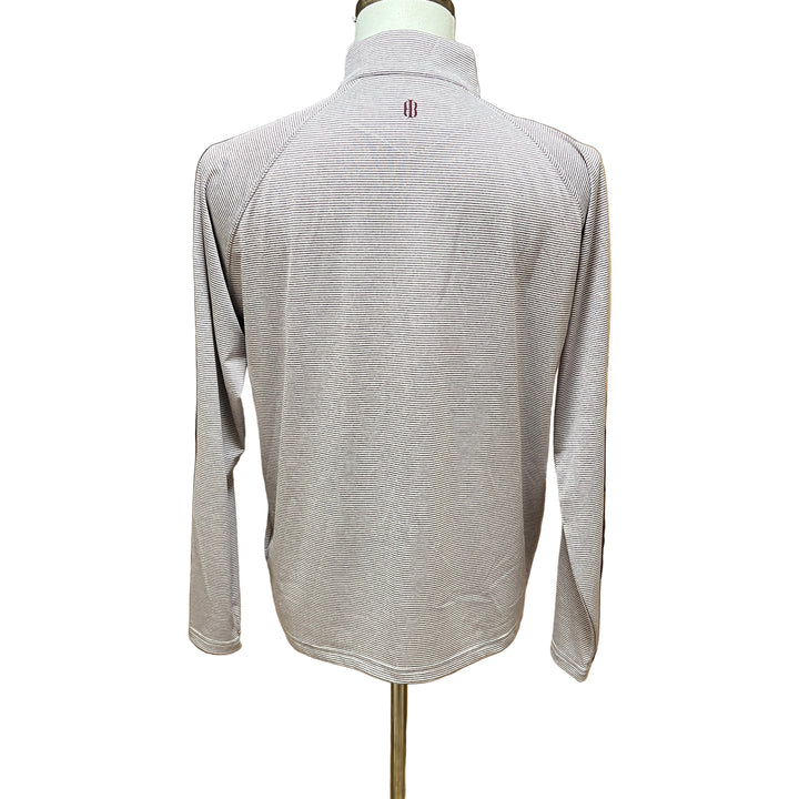 Holderness & Bourne The Reid Quarter Zip (w/logo) - Heathered Port/White - Small - Skorzie