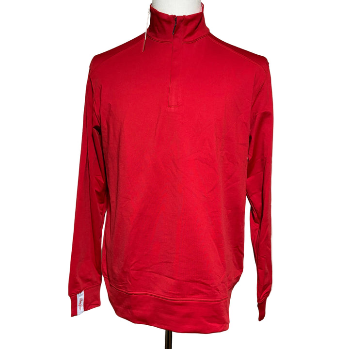 Bobby Jones Performance Scorecard 1/4 Zip Pullover - Cambridge Red - Medium - Skorzie
