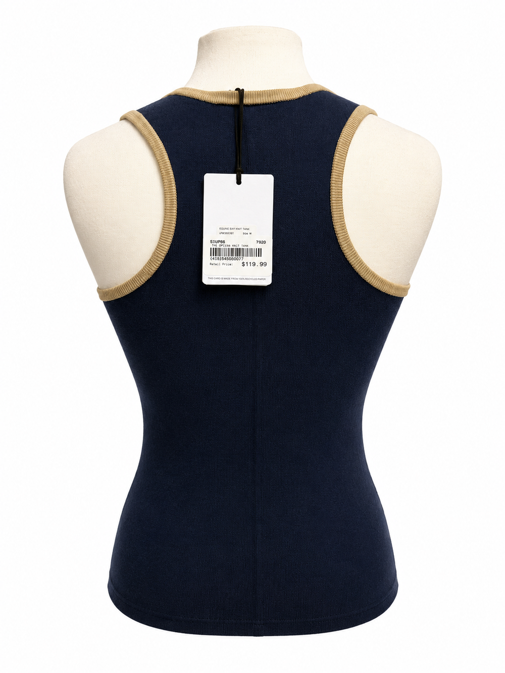 The Upside Equine Racerback Knit Tank - Navy - Medium - Skorzie
