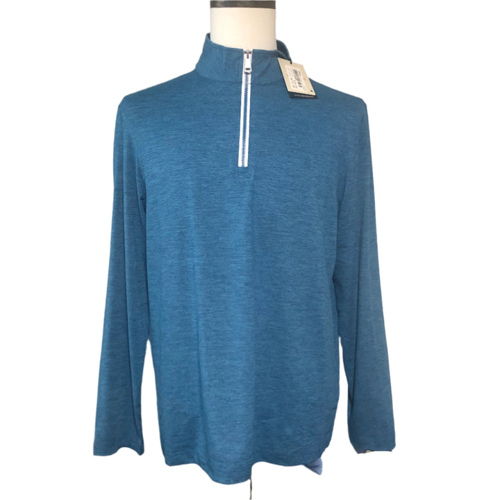 Bugatchi UV50 Performance 1/4 Zip Pullover - Sapphire - Medium - Skorzie