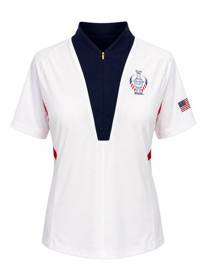 Dunning Solheim Cup Ventilated Mesh Performance Polo - White