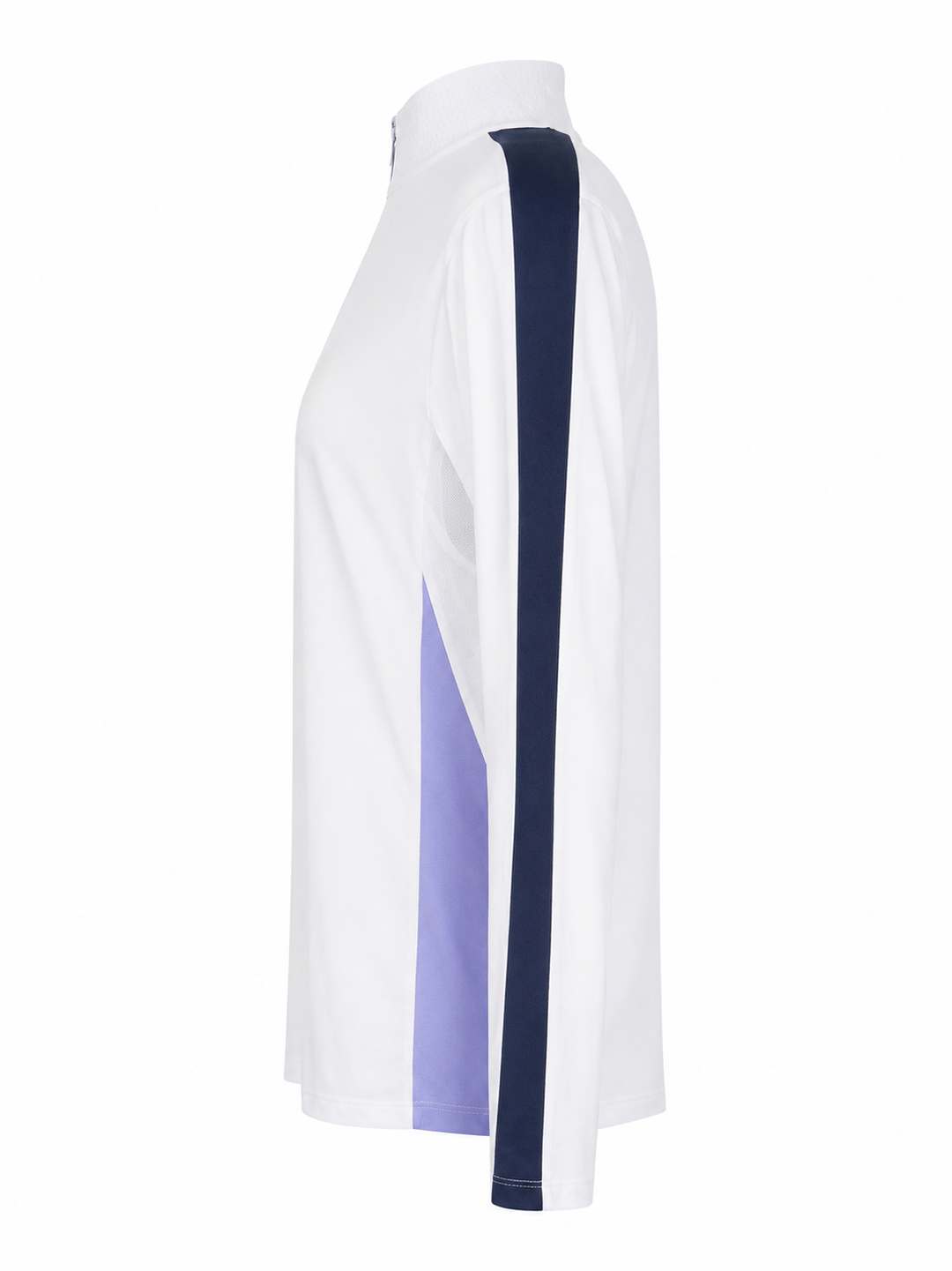 IBKUL Long Sleeve Zip Mock Neck - Color Block Lavender/Navy