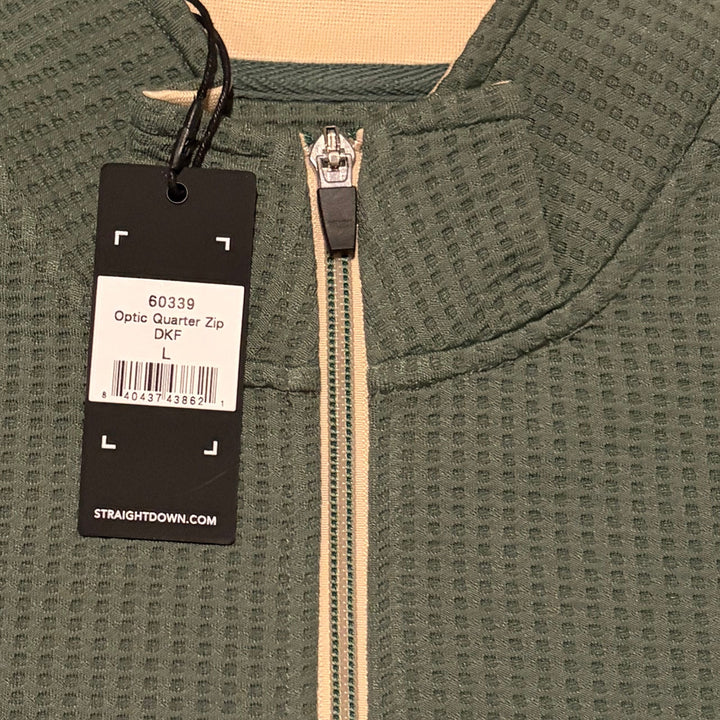 Straight Down Men's Golf Quarter Zip Optic Dark Forest Size L