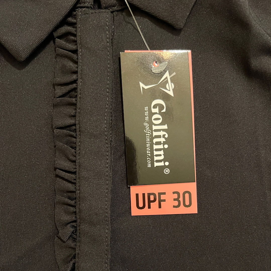 Golftini Women's Golf S/L Polo Ruffle Black Size XS