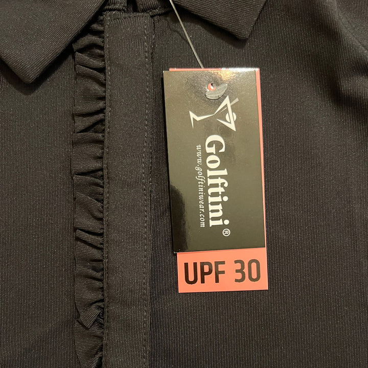 Golftini Women's Golf S/L Polo Ruffle Black Size XS