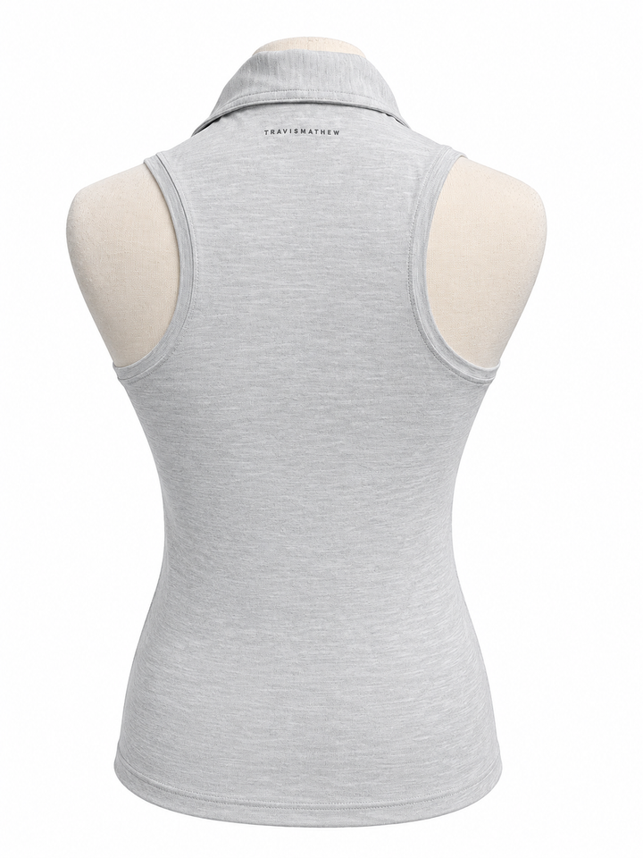 Travis Mathew Women's Sleeveless Polo - Heather Grey - Small