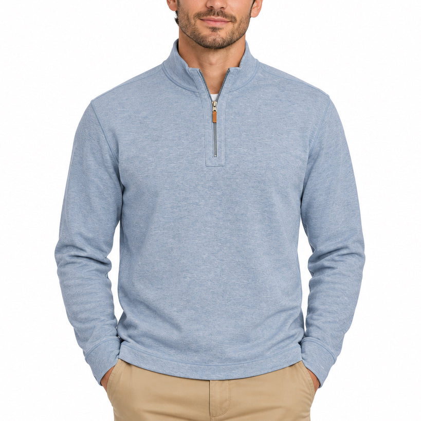 Collars & Co Men's Golf Quarter Zip Reversible Blue Size XL