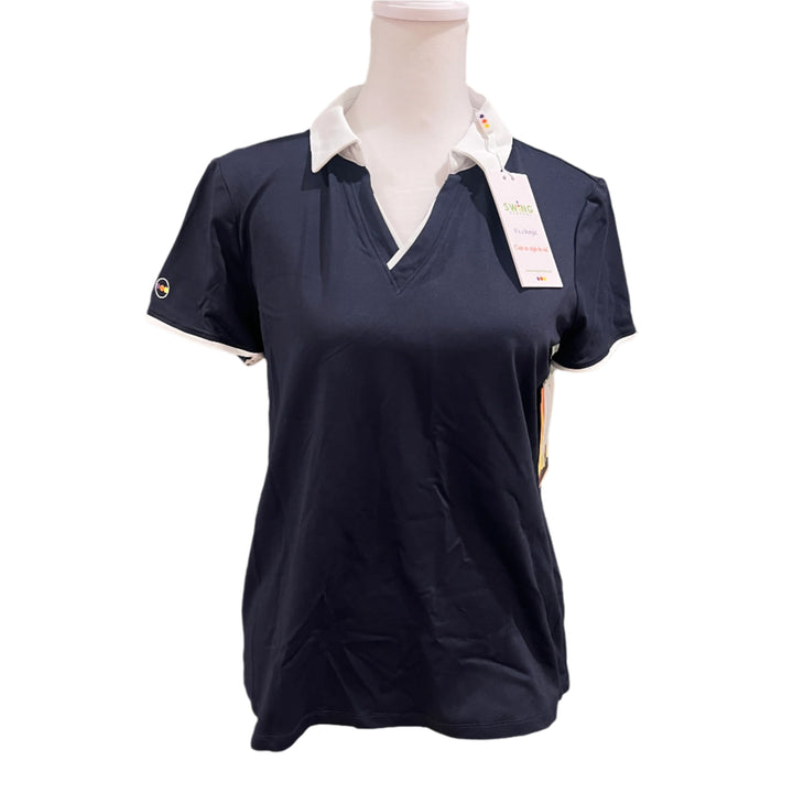 Swing Control V-Neck Velocity Polo - Navy - Small - Skorzie