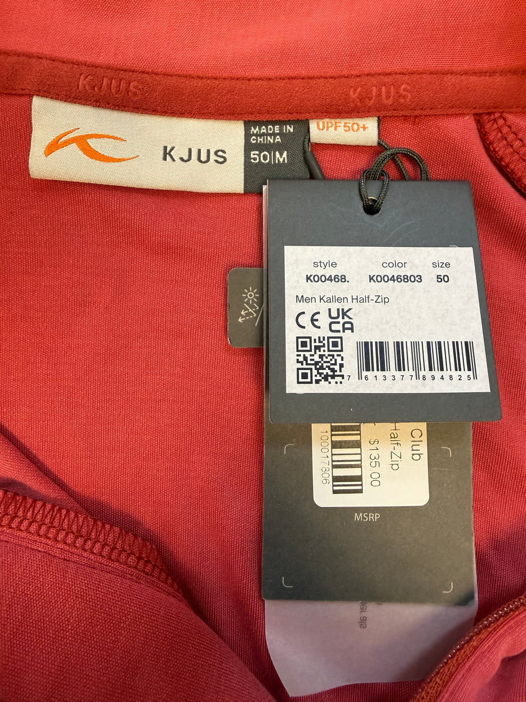 KJUS Men's Kallen Half Zip (w/ logo) - Red - Medium