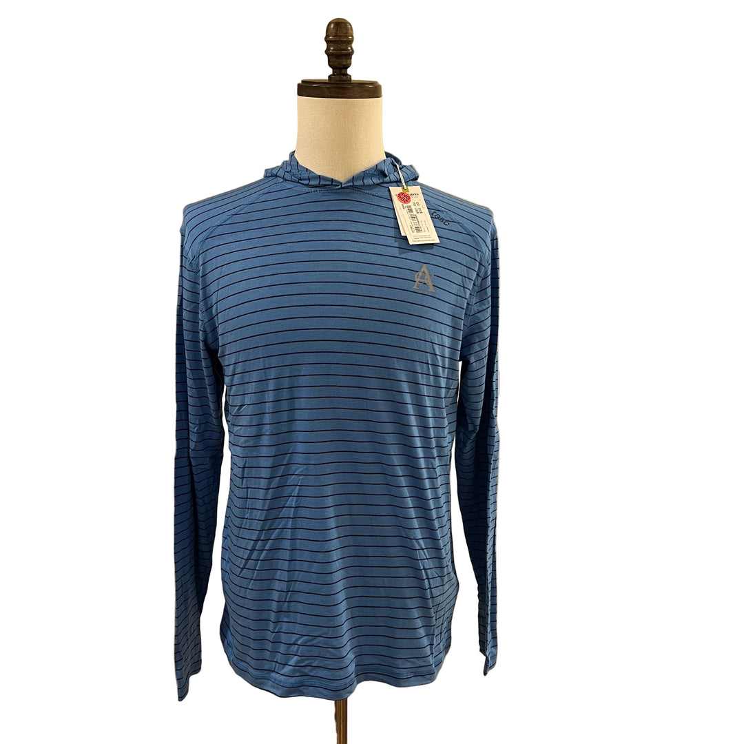 Tasc Carrollton Lightweight Hoodie (w/ logo) - Blue Stripe - Small - FINAL SALE ITEM - Skorzie