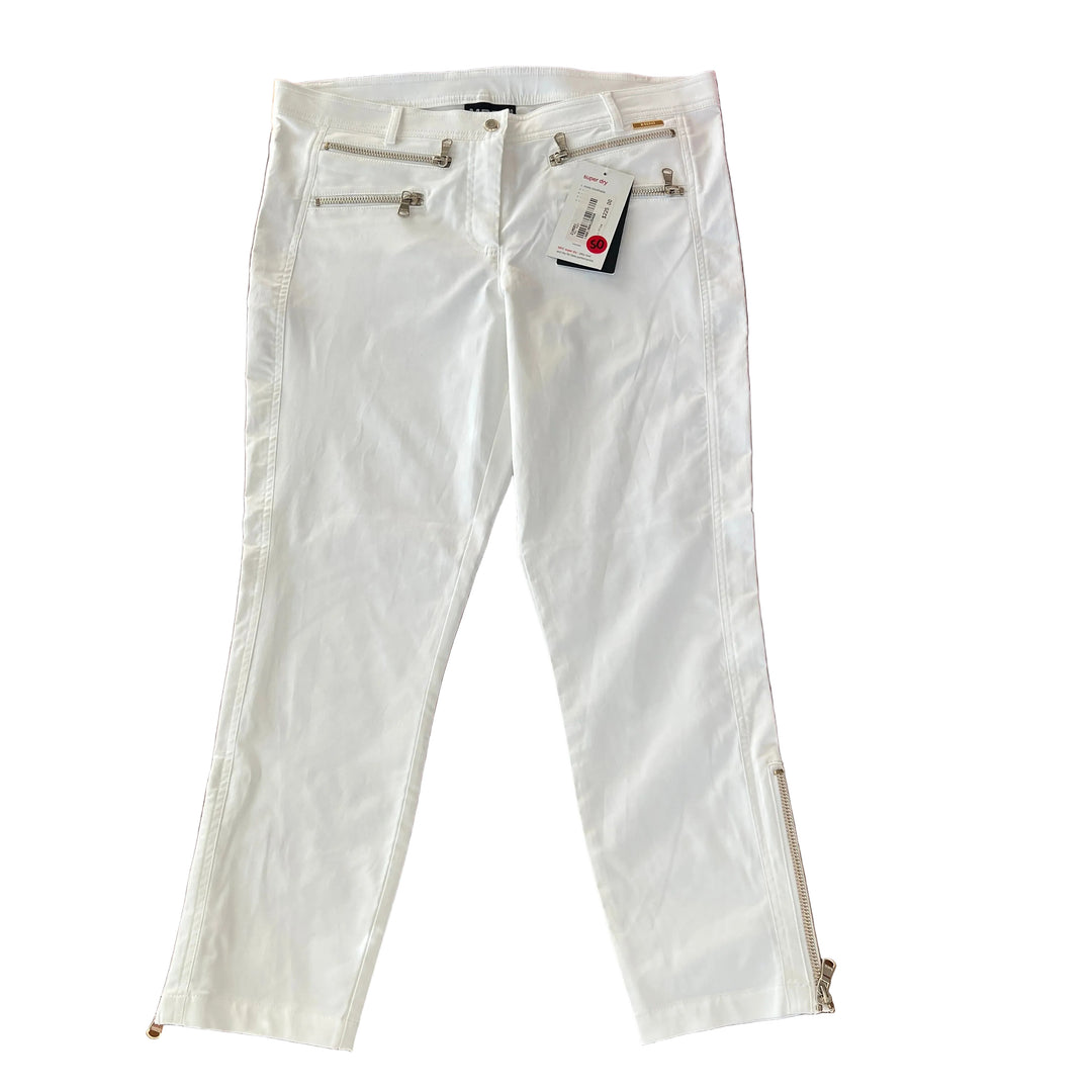 MDC Double Zip Cropped Pants (25") - White - Skorzie