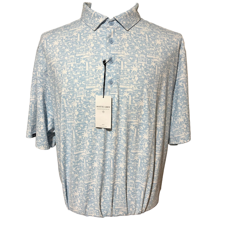 Matte Grey Coastline Zoom Polo (w/logo) - White/Teal - XX-Large - Skorzie